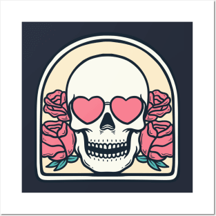 Romantic skull couple Posters and Art